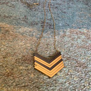 Madewell Chevron Necklace in Black and Gold